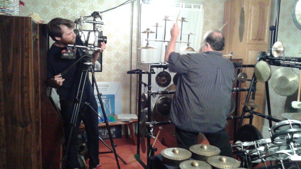 (l.-r.) Andrew Porter and Joseph Bertolozzi during the filming of Porter's new documentary.